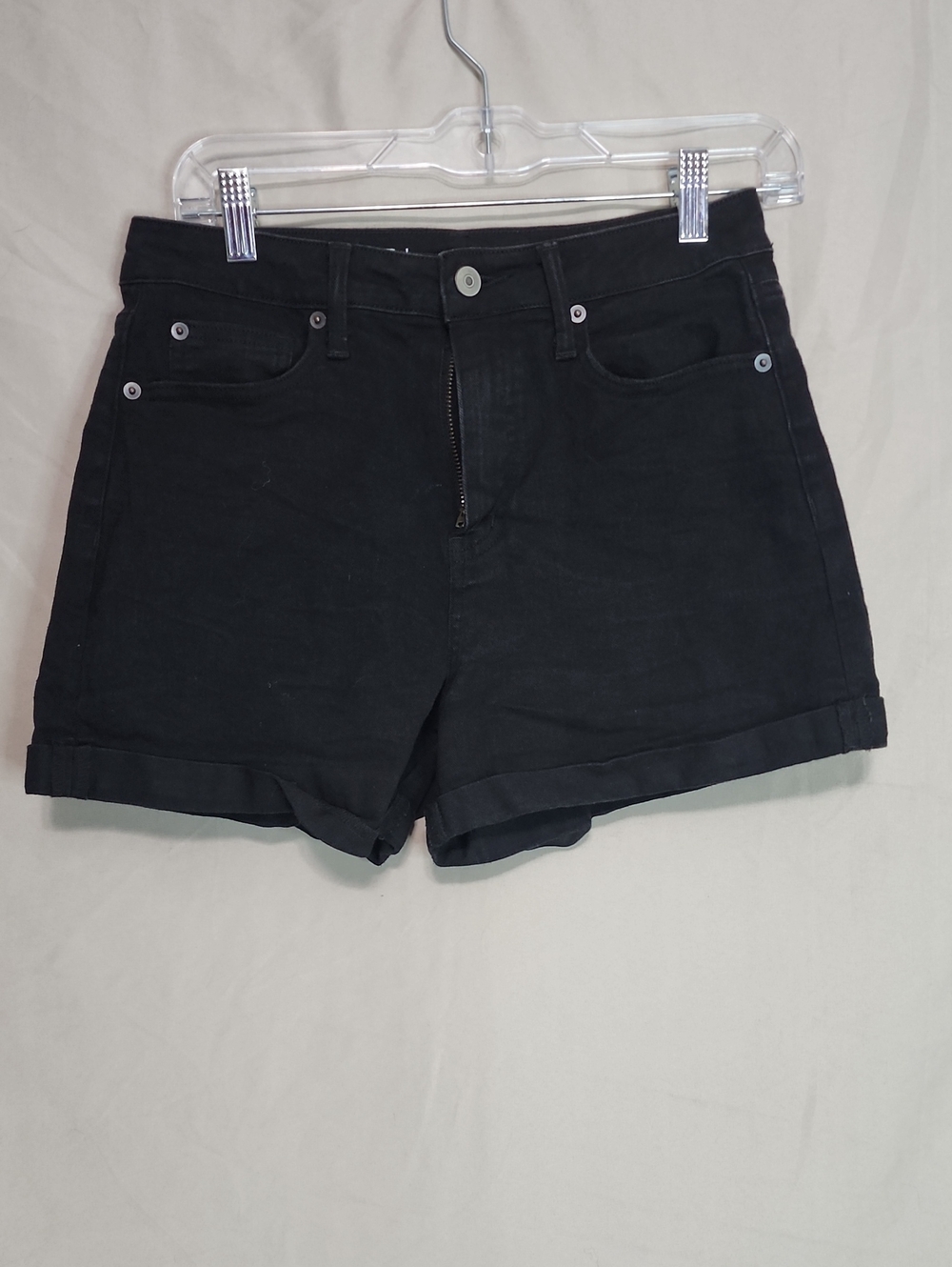 No Boundaries Black High-Rise Rolled Hem Denim Shorts